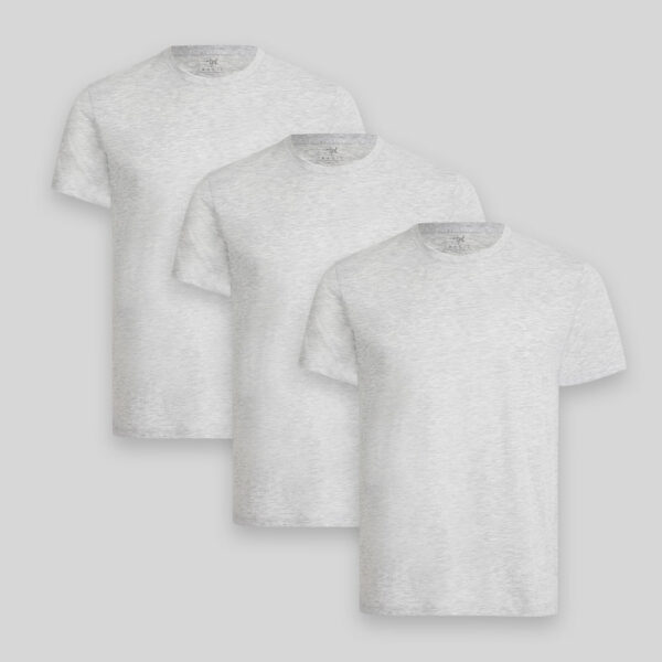 Pack de 3 polos Hombre Cuello Redondo Gris Poly