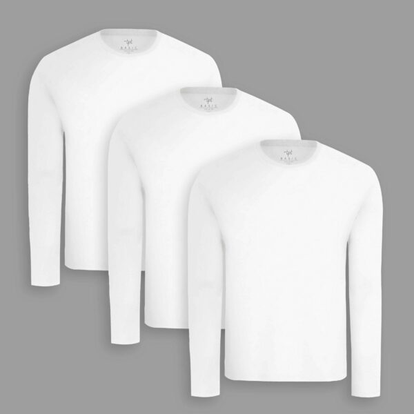Pack de 3 polos manga larga Blanco Optico