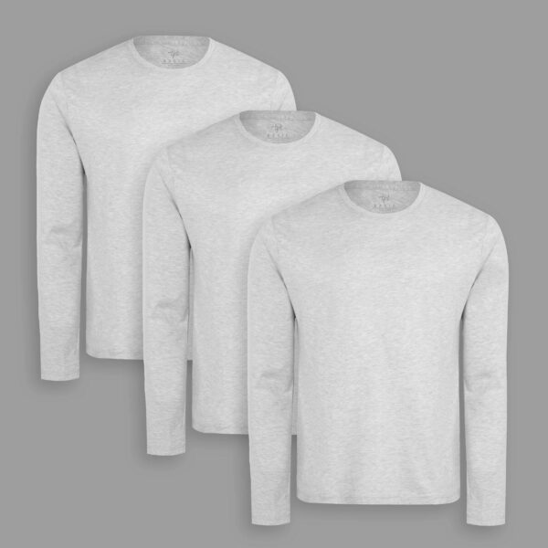 Pack de 3 polos manga larga Gris Poly