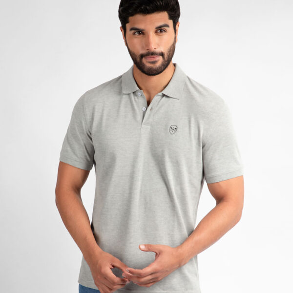 Polo Cuello Camisa Hombre Ashyto Gris Fit