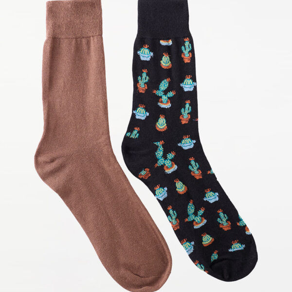Calcetines Pack x 2 Hombre Formal Marrón