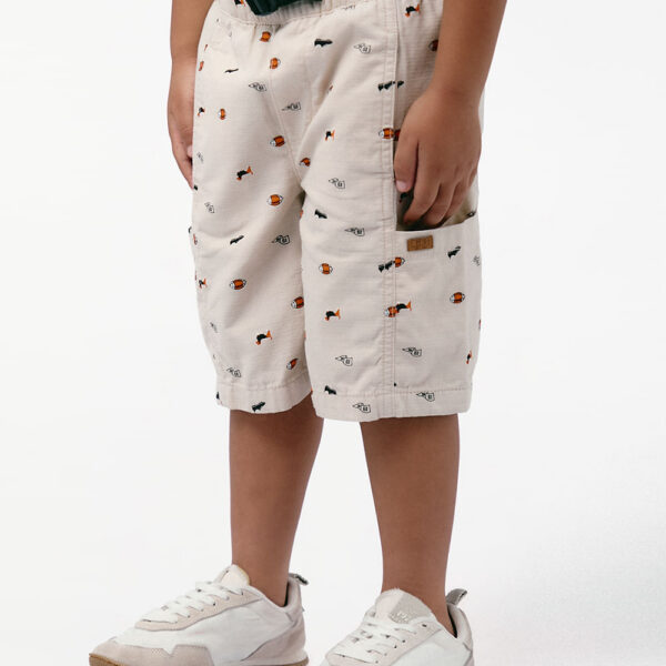 Bermuda Niño Piero Print Beige Botanico