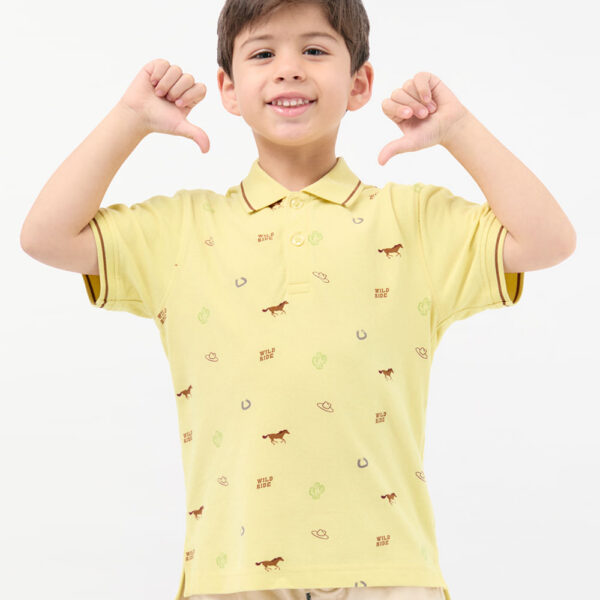 Polo Cuello Camisa Niño Gino Amarillo Arona