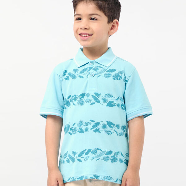 Polo Cuello Camisa Niño Gino Celeste Intenso