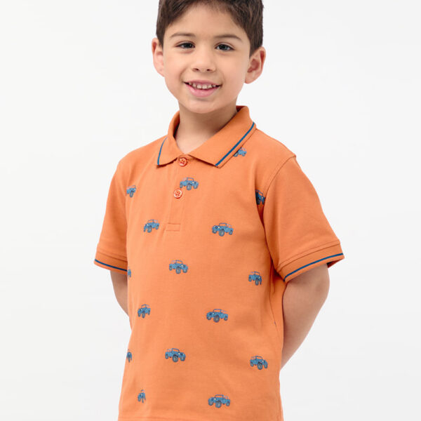 Polo Cuello Camisa Niño Gino Naranja Ocre