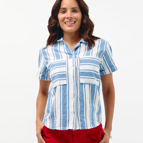 Blusa Mujer Camila Print Azul Atlántico