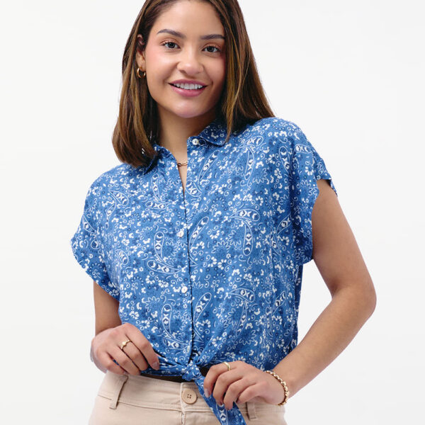 Blusa Mujer Sima Azul Campana