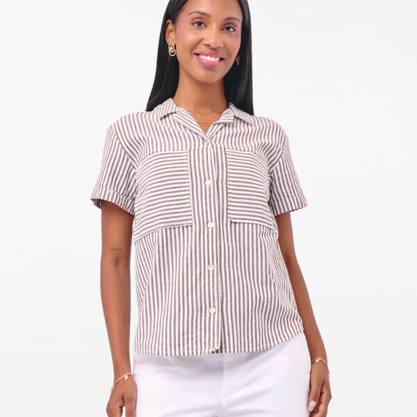Blusa Mujer Camila Print Marron Coffee