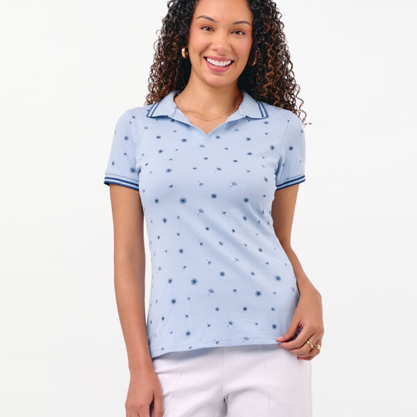 Polo Cuello Camisa Mujer Leah Celeste Lavanda
