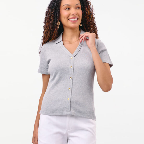 Polo Mujer Supriya Grey Fit Poly Htr