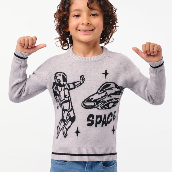 Chompa Niño Oscar Gris Melange