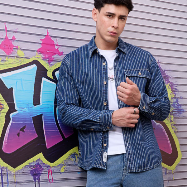 Camisa Hombre Nero Medium Wash