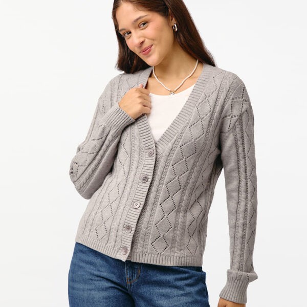 Chompa Mujer Cilia Grey Fit Poly Htr