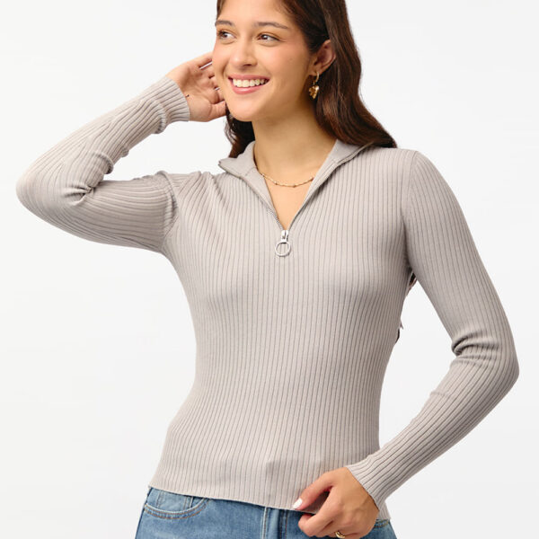 Chompa Mujer Cande Grey Fit Poly Htr