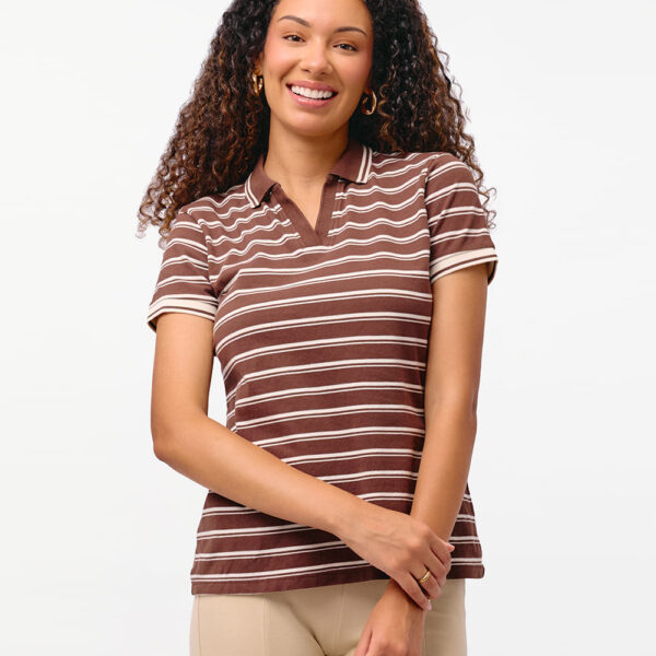 Polo Cuello Camisa Mujer Rose Marron Chocolate