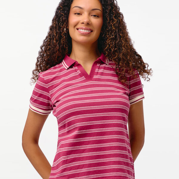 Polo Cuello Camisa Mujer Rose Malva Uva