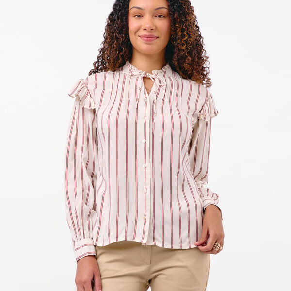 Blusa Mujer Agnes Print Beige Crema