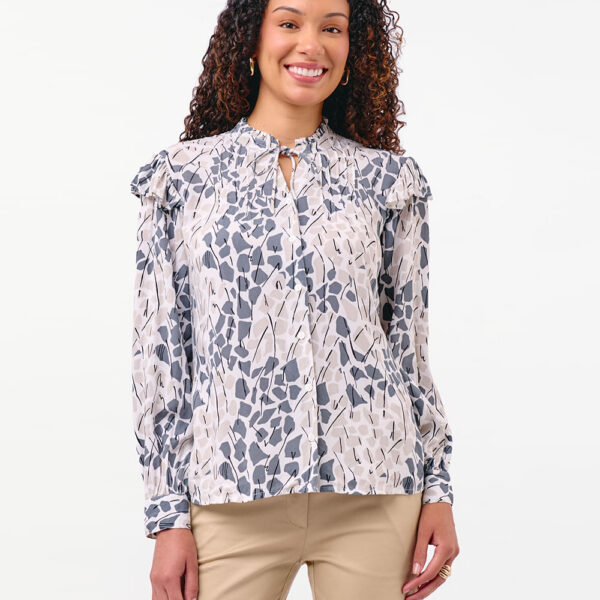 Blusa Mujer Agnes Print Gris Nieva