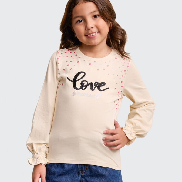 Polo Niña Mariamanda Crema Pastel