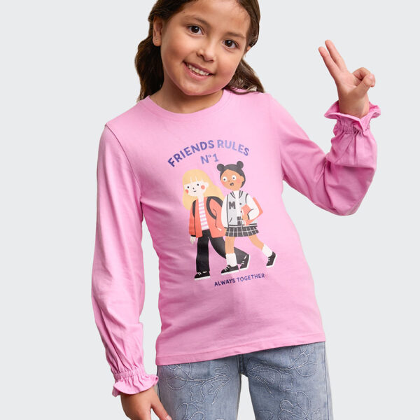 Polo Niña Mariamanda Rosado Carmín