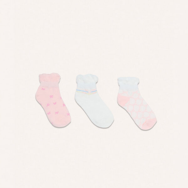 Calcetines Pack x 3 Niña Nini Rosa Pastel/Rosa Pastel/Coco