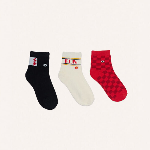Calcetines Pack X3 Niño Mariano Beige/negro/rojo