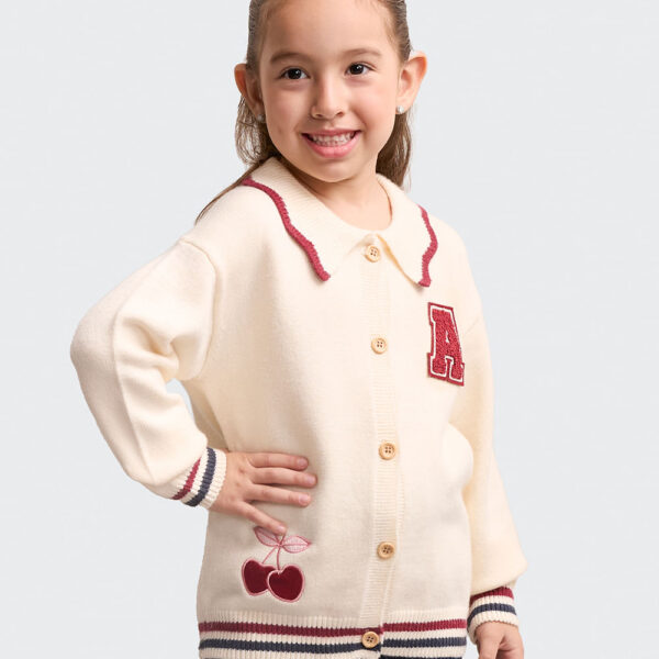 Chompa Niña Carla Crema Pastel