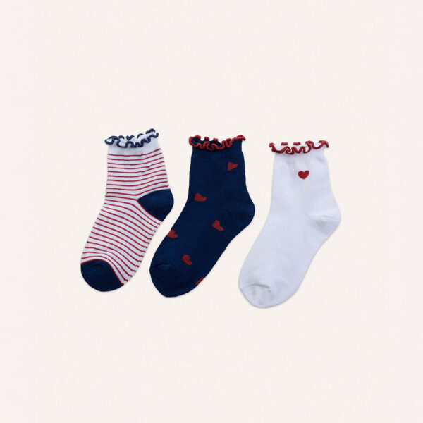Calcetines Pack X3 Niña Mora Coco/rojo/azul