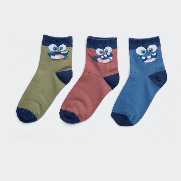 Calcetines Pack x 3 Niño Mariano Celeste/Lacre/Verde