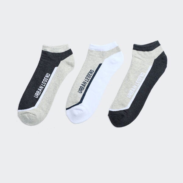 Calcetines Pack x 3 Hombre Franco Blanco/Negro/Gris