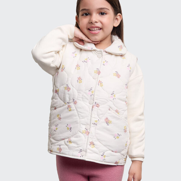 Chaleco Niña Romina Crema Pastel