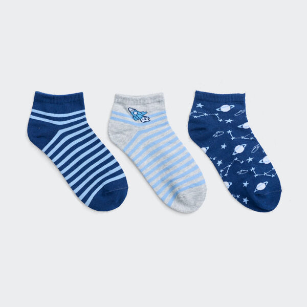 Calcetines Pack x 3 Niño Milcar Melange/Celeste/Azul