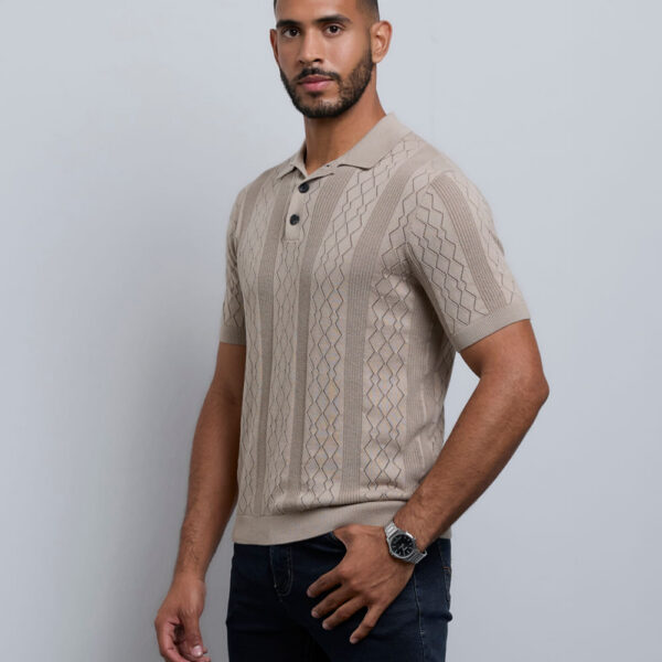 Polo Cuello Camisa Hombre Sandro Beige Arena