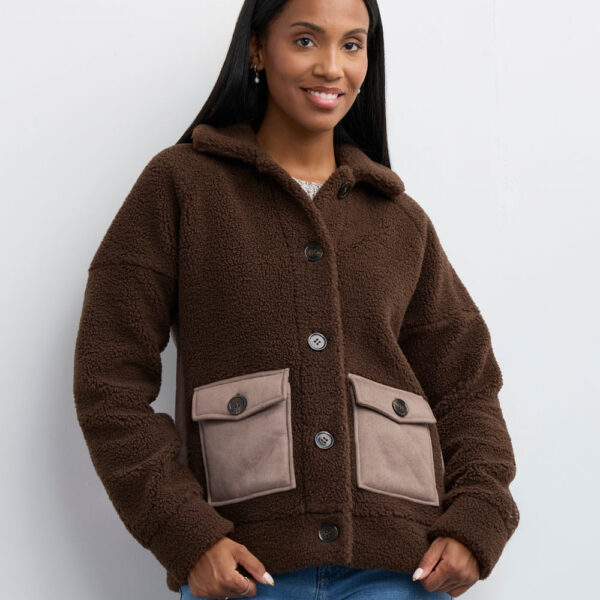 Casaca Mujer Lana Marron