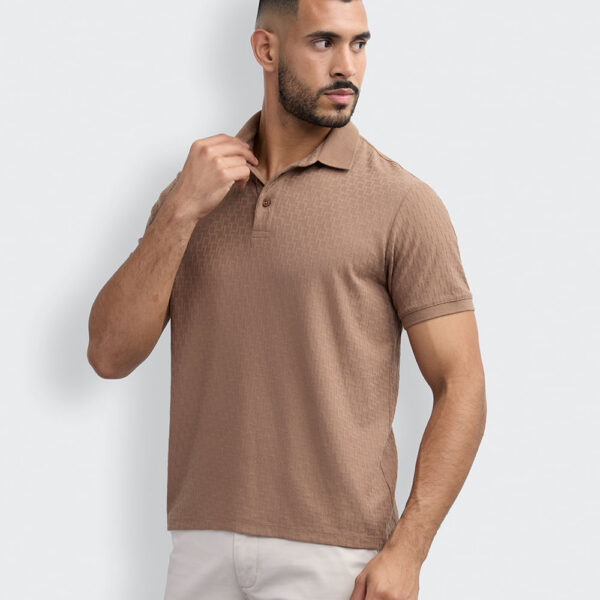 Polo Cuello Camisa Hombre Tirzo Marron Chocolate