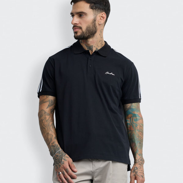 Polo Cuello Camisa Hombre Dasso Negro