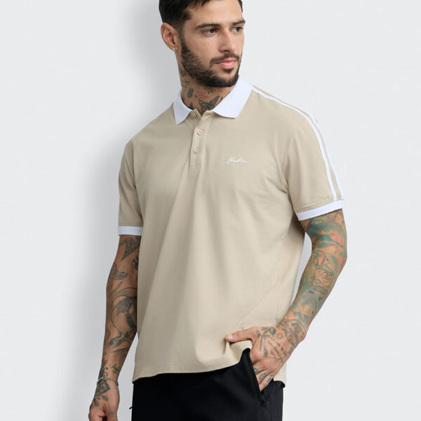 Polo Cuello Camisa Hombre Dasso Beige Camello