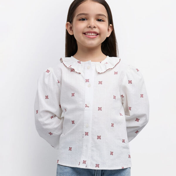 Blusa Niña Flora Blanco