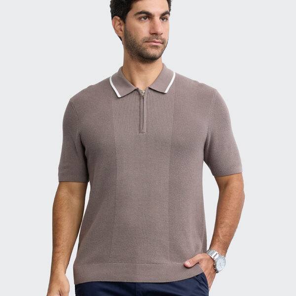 Polo Cuello Camisa Hombre Bryan Marrón Claro