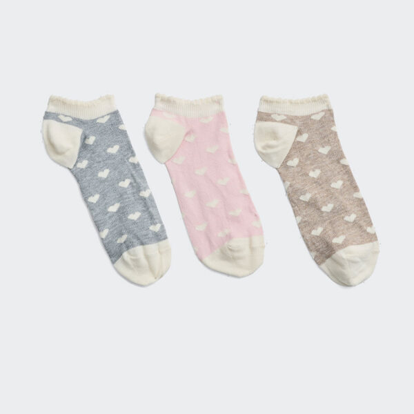 Calcetines Pack x 3 Mujer Briana Beige Arena/Rosa/Melange